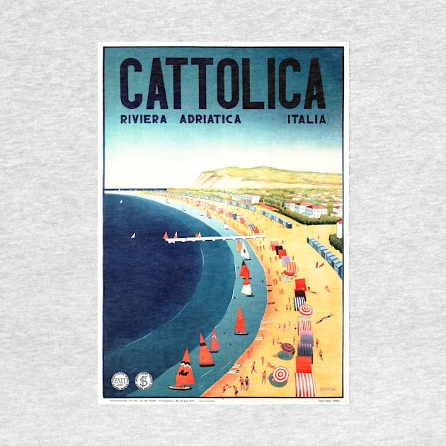 CATTOLICA BEACH ITALY Advertisement Vintage Italian Holiday by vintageposters